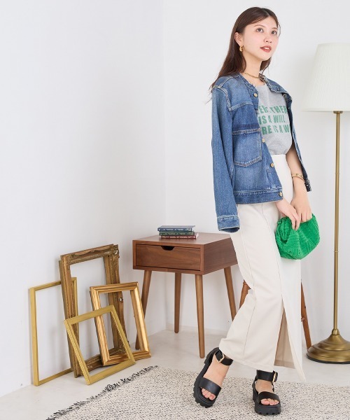 OMNES（オムネス）の「裏毛フレンチスリーブプルオーバー（Tシャツ/カットソー・レディース・ベージュ/グレー/チャコール・FREE）」の9枚目の写真