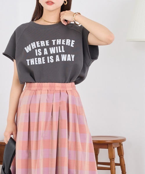 OMNES（オムネス）の「裏毛フレンチスリーブプルオーバー（Tシャツ/カットソー・レディース・ベージュ/グレー/チャコール・FREE）」の11枚目の写真