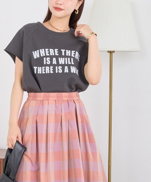 OMNES（オムネス）の「裏毛フレンチスリーブプルオーバー（Tシャツ/カットソー・レディース・ベージュ/グレー/チャコール・FREE）」の15枚目の写真