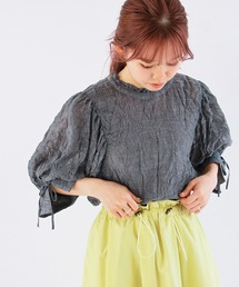 シアーフリルボリュームブラウス