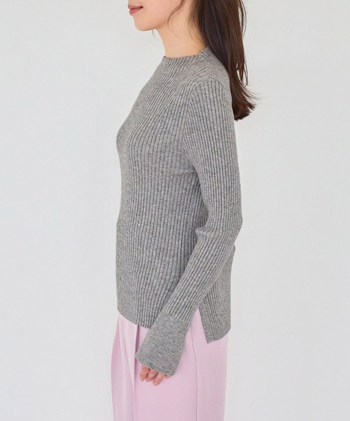 VIS(ビス)の「【洗える】モックネック袖スリットリブニット(ニット/セーター・レディース・ブラック/グレー/ライトグリーン/パープル系その他/キナリ・FREE)」の19枚目の写真