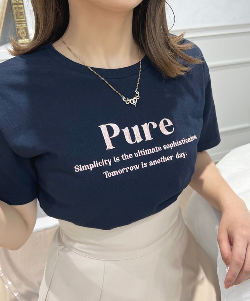 apres jour(アプレジュール)の「きらきら刺繍Tシャツ【ZOZOTOWN限定アイテム】(Tシャツ/カットソー・レディース・ラベンダー/オフホワイト/ピンク/ネイビー・フリー/X-LARGE)」の14枚目の写真