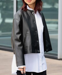 B:MING by BEAMS / フェイク レザー ノーカラージャケット