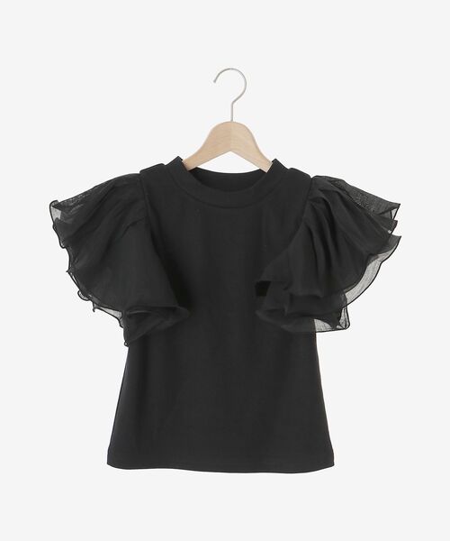 MAJESTIC LEGON（マジェスティックレゴン）の「ダブルフレアースリーブトップス（Tシャツ/カットソー・レディース・アイボリー/ブラック/ブルー・MEDIUM）」の7枚目の写真