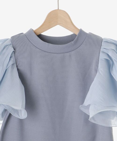 MAJESTIC LEGON（マジェスティックレゴン）の「ダブルフレアースリーブトップス（Tシャツ/カットソー・レディース・アイボリー/ブラック/ブルー・MEDIUM）」の22枚目の写真