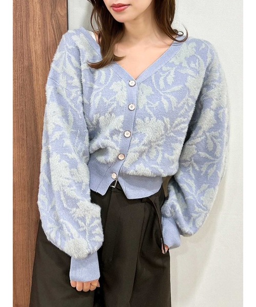 dazzlin（ダズリン）の「フラワーシャギーカーデトップス（カーディガン/ボレロ・レディース・ピンク/ブルー/アイボリー・FREE）」の2枚目の写真