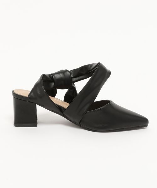 mysty woman（ミスティウーマン）の「ねじりストラップシューズ 974459（パンプス・レディース・オフホワイト/ブラック・MEDIUM/LARGE）」の3枚目の写真