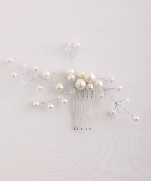 PourVous（プールヴー）の「パール ×クリアビースヘアコーム オケージョン フォーマル 結婚式 二次会 お呼ばれ （その他ヘアアクセサリー）」