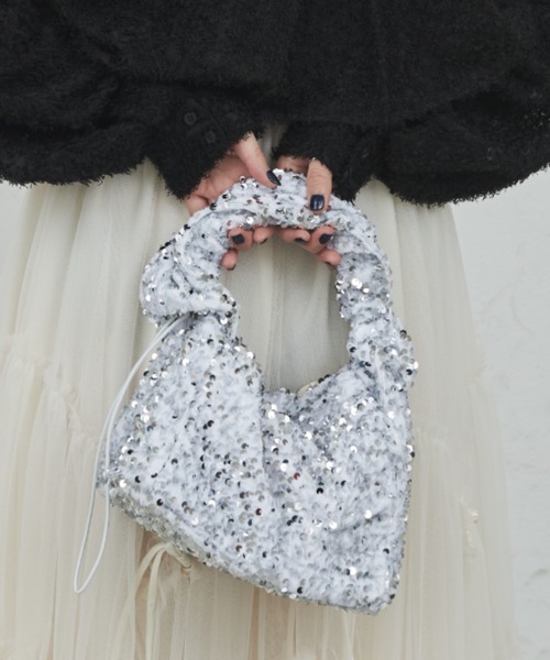 paravion（パラビオン）の「スパンコールハンドバッグ（ハンドバッグ・レディース・シルバー/ブラック/ホワイト/ピンク・FREE）」の2枚目の写真