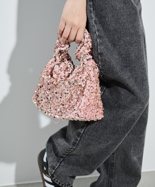 paravion（パラビオン）の「スパンコールハンドバッグ（ハンドバッグ・レディース・シルバー/ブラック/ホワイト/ピンク・FREE）」の3枚目の写真