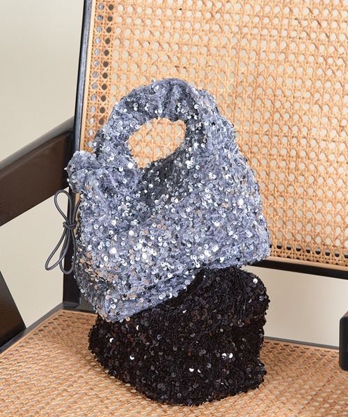 paravion（パラビオン）の「スパンコールハンドバッグ（ハンドバッグ・レディース・シルバー/ブラック/ホワイト/ピンク・FREE）」の6枚目の写真