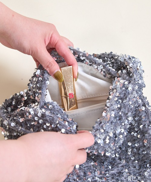 paravion（パラビオン）の「スパンコールハンドバッグ（ハンドバッグ・レディース・シルバー/ブラック/ホワイト/ピンク・FREE）」の13枚目の写真