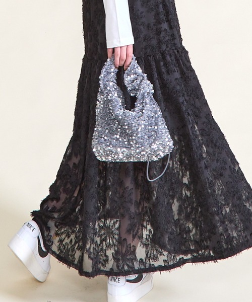 paravion（パラビオン）の「スパンコールハンドバッグ（ハンドバッグ・レディース・シルバー/ブラック/ホワイト/ピンク・FREE）」の17枚目の写真