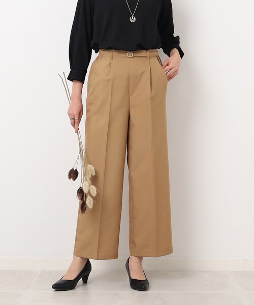 パンツドレス ベージュ ベルト付き darial パンツドレス ベルト付きパンツドレス : ZOZOTOWN Yahoo