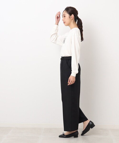 DRESKIP(ドレスキップ)の「◆センタープレスできちんと見え ベルト付き タックワイドパンツ(その他パンツ・レディース・ブラック/サンドベージュ/カーキ・03/04/02)」の5枚目の写真