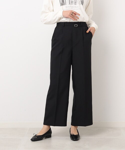 DRESKIP(ドレスキップ)の「◆センタープレスできちんと見え ベルト付き タックワイドパンツ(その他パンツ・レディース・ブラック/サンドベージュ/カーキ・03/04/02)」の7枚目の写真