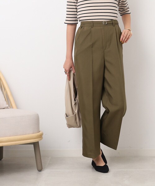 DRESKIP(ドレスキップ)の「◆センタープレスできちんと見え ベルト付き タックワイドパンツ(その他パンツ・レディース・ブラック/サンドベージュ/カーキ・03/04/02)」の13枚目の写真