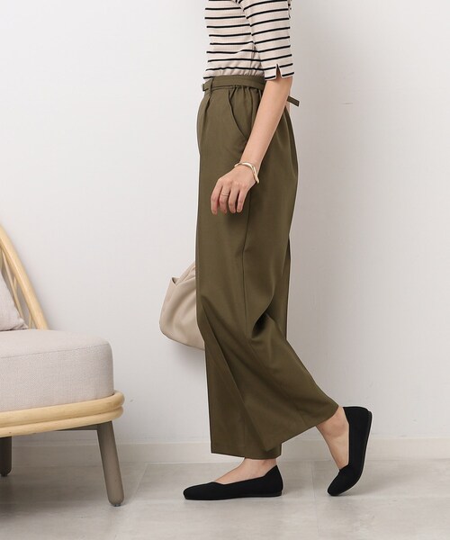 DRESKIP(ドレスキップ)の「◆センタープレスできちんと見え ベルト付き タックワイドパンツ(その他パンツ・レディース・ブラック/サンドベージュ/カーキ・03/04/02)」の14枚目の写真