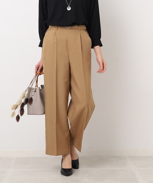 DRESKIP(ドレスキップ)の「◆センタープレスできちんと見え ベルト付き タックワイドパンツ(その他パンツ・レディース・ブラック/サンドベージュ/カーキ・03/04/02)」の21枚目の写真