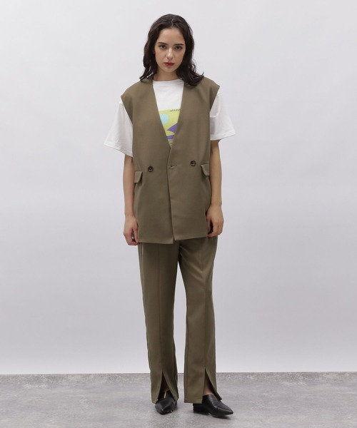 LAKOLE(ラコレ)の「ダブルブレストジレ / 972289(ベスト・レディース・ブラック/モカ/ベージュ・SMALL/MEDIUM)」の9枚目の写真