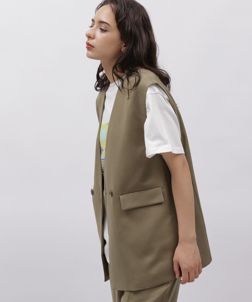 LAKOLE(ラコレ)の「ダブルブレストジレ / 972289(ベスト・レディース・ブラック/モカ/ベージュ・SMALL/MEDIUM)」の12枚目の写真