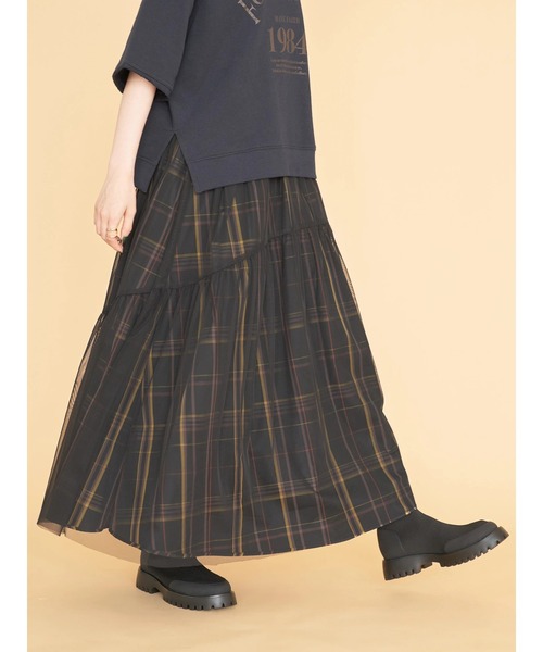 AMERICAN HOLIC（アメリカンホリック）の「チェックリバーシブルチュールスカート（スカート・レディース・チェック/ブルー系その他5・M/L）」の2枚目の写真