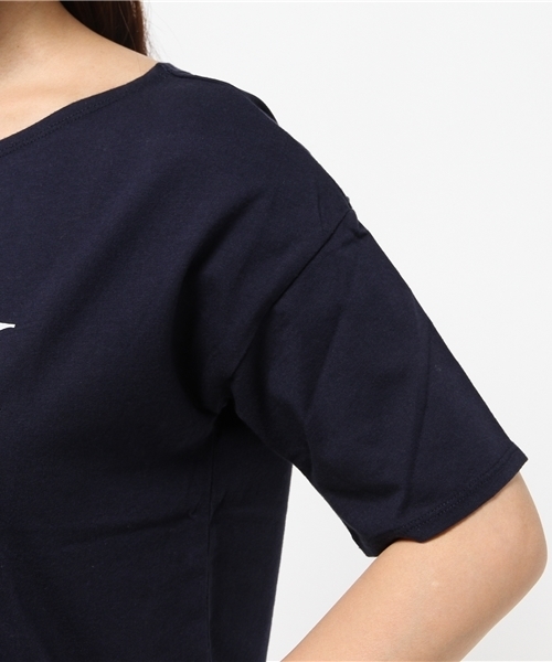 OUTLET（アウトレット）の「【Discoat Petit】ボートネックロゴT5S（Tシャツ/カットソー・レディース・ネイビー/カーキ・FREE）」の7枚目の写真