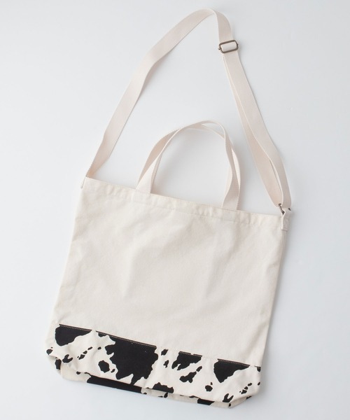 LEE/リー】カウ柄 切り替え 2WAYバッグ COW柄 トートバッグ ショルダー