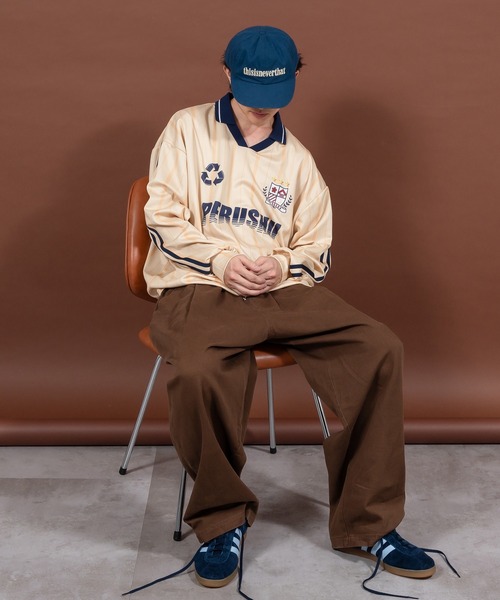Perushu（ペルーシュ）の「サッカーデザインゲームシャツ（Tシャツ/カットソー・メンズ・ネイビー/ベージュ・LARGE/MEDIUM）」の16枚目の写真