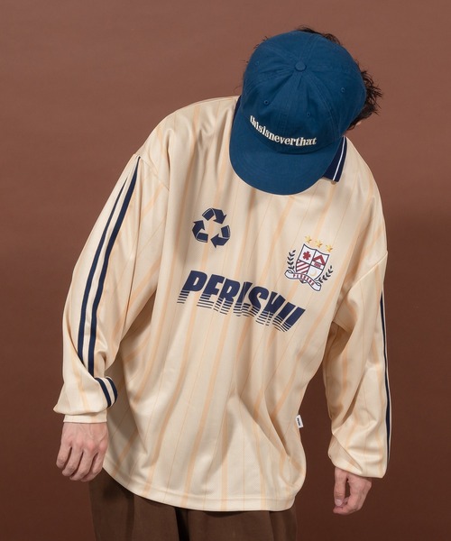 Perushu（ペルーシュ）の「サッカーデザインゲームシャツ（Tシャツ/カットソー・メンズ・ネイビー/ベージュ・LARGE/MEDIUM）」の7枚目の写真