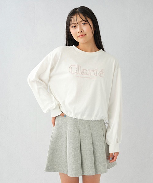 LOVETOXIC(ラブトキシック)の「ダンボールタックフレアスカパン(スカート・キッズ・オフホワイト/トップグレー/ブラック・S/L/M)」の13枚目の写真