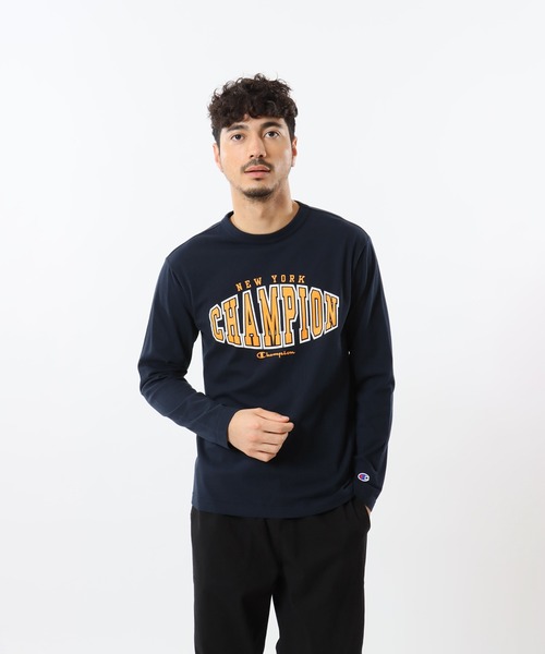 Champion(チャンピオン)の「【Champion/チャンピオン】メンズ ベーシック ロングスリーブTシャツ(Tシャツ/カットソー・メンズ・ネイビー/ホワイト/ブラウン系/ブラック/グレー・LARGE/X-LARGE/MEDIUM/SMALL)」の5枚目の写真