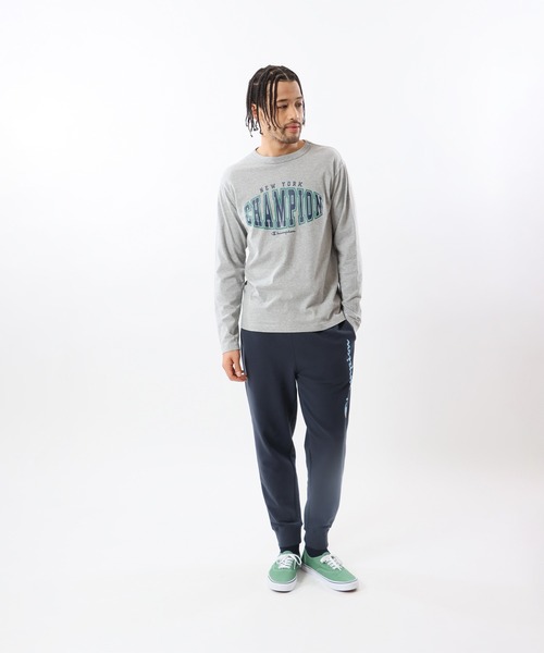 Champion(チャンピオン)の「【Champion/チャンピオン】メンズ ベーシック ロングスリーブTシャツ(Tシャツ/カットソー・メンズ・ネイビー/ホワイト/ブラウン系/ブラック/グレー・LARGE/X-LARGE/MEDIUM/SMALL)」の17枚目の写真