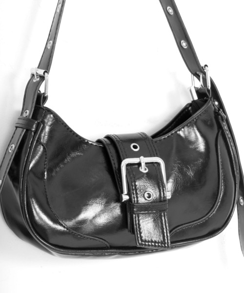 Figments（フィグメンツ）の「合皮ベルトショルダーバッグ（ショルダーバッグ・レディース・ブラック・FREE）」の5枚目の写真