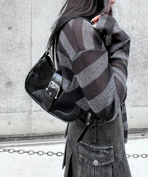 Figments（フィグメンツ）の「合皮ベルトショルダーバッグ（ショルダーバッグ・レディース・ブラック・FREE）」の9枚目の写真