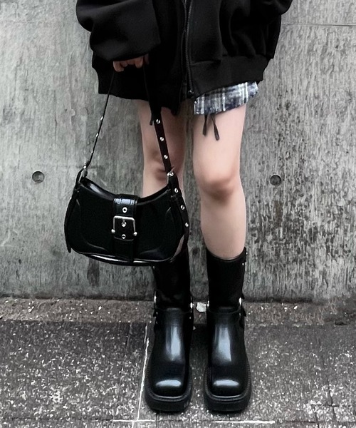 Figments（フィグメンツ）の「合皮ベルトショルダーバッグ（ショルダーバッグ・レディース・ブラック・FREE）」の10枚目の写真