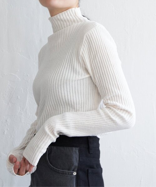 VENCEEXCHANGE（ヴァンスエクスチェンジ）の「モールリブハイネックプルオーバー（ニット/セーター・レディース・グレー/オフホワイト/ブルー/ブラック・FREE）」の2枚目の写真