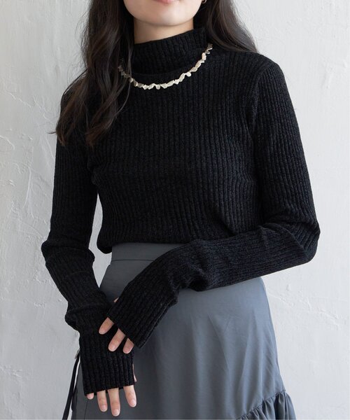 VENCEEXCHANGE（ヴァンスエクスチェンジ）の「モールリブハイネックプルオーバー（ニット/セーター・レディース・グレー/オフホワイト/ブルー/ブラック・FREE）」の3枚目の写真