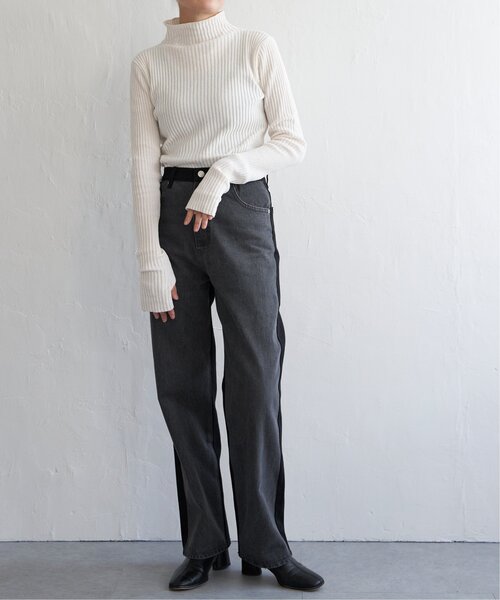 VENCEEXCHANGE（ヴァンスエクスチェンジ）の「モールリブハイネックプルオーバー（ニット/セーター・レディース・グレー/オフホワイト/ブルー/ブラック・FREE）」の13枚目の写真