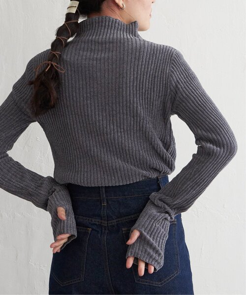 VENCEEXCHANGE（ヴァンスエクスチェンジ）の「モールリブハイネックプルオーバー（ニット/セーター・レディース・グレー/オフホワイト/ブルー/ブラック・FREE）」の15枚目の写真