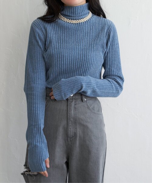 VENCEEXCHANGE（ヴァンスエクスチェンジ）の「モールリブハイネックプルオーバー（ニット/セーター・レディース・グレー/オフホワイト/ブルー/ブラック・FREE）」の20枚目の写真