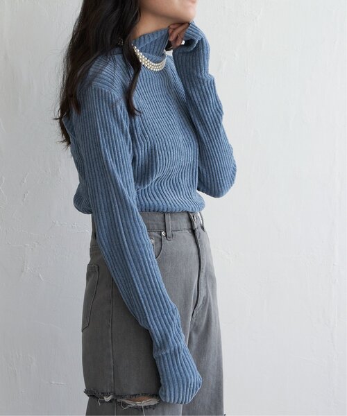 VENCEEXCHANGE（ヴァンスエクスチェンジ）の「モールリブハイネックプルオーバー（ニット/セーター・レディース・グレー/オフホワイト/ブルー/ブラック・FREE）」の21枚目の写真