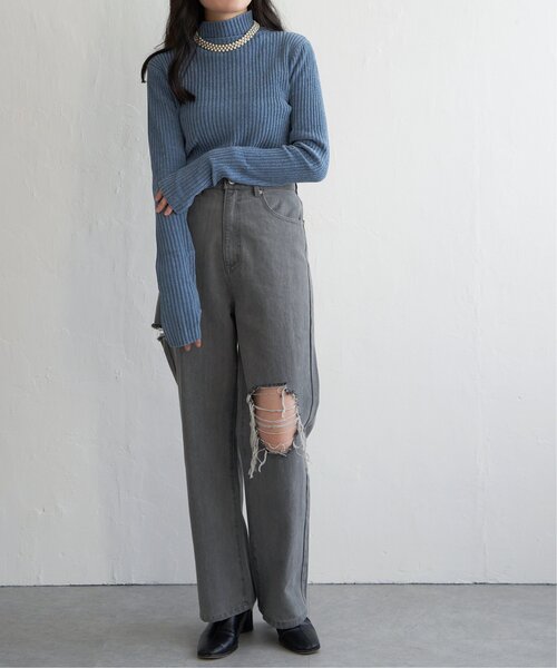 VENCEEXCHANGE（ヴァンスエクスチェンジ）の「モールリブハイネックプルオーバー（ニット/セーター・レディース・グレー/オフホワイト/ブルー/ブラック・FREE）」の22枚目の写真