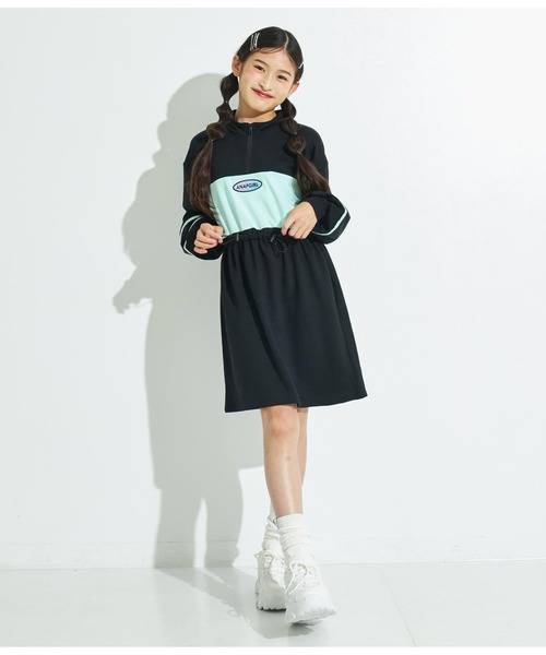 ANAP GｉRL（アナップガール）の「配色スウェットワンピース（ワンピース・キッズ・グレー/ラベンダー/ブラック・M/XS/S）」の13枚目の写真