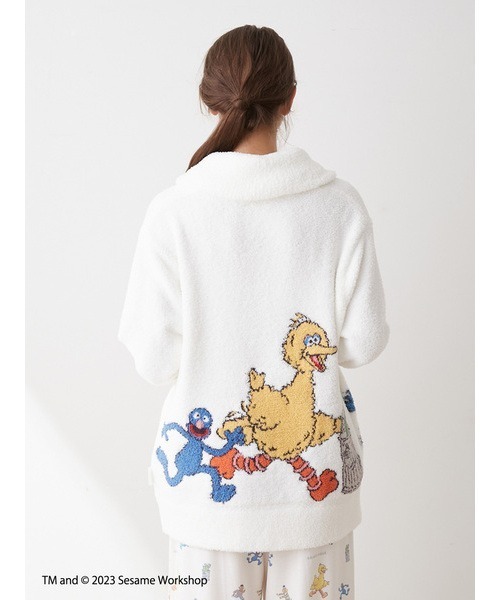 SESAME STREETジャガードショールカーディガンネイビージェラピケ