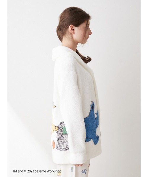 gelato pique(ジェラートピケ)の「【SESAME STREET】【UNISEX】ジャガードショールカーディガン(ルームウェア/パジャマ・レディース・ネイビー/オフホワイト・S-M/X-LARGE/M-L)」の11枚目の写真