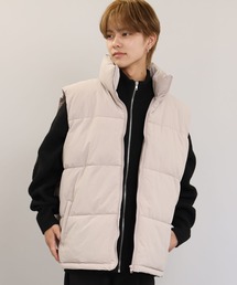 SPINNS | 【M，L2サイズ展開◎ユニセックスで着用可能】スタンドカラーフェイクダウンベスト(ダウンベスト)