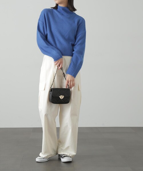 FREE'S MART（フリーズマート）の「［WEB限定］4者混鹿の子ショート丈タートルネックニット（ニット/セーター・レディース・ライトグリーン/ブルー/ピンク/ブラック/ホワイト・FREE）」の18枚目の写真