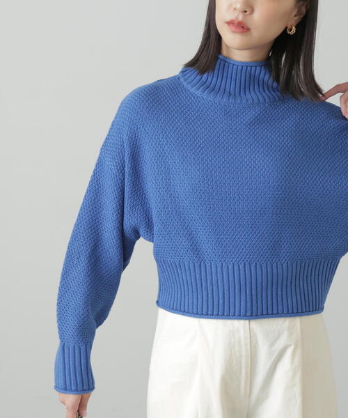 FREE'S MART（フリーズマート）の「［WEB限定］4者混鹿の子ショート丈タートルネックニット（ニット/セーター・レディース・ライトグリーン/ブルー/ピンク/ブラック/ホワイト・FREE）」の21枚目の写真