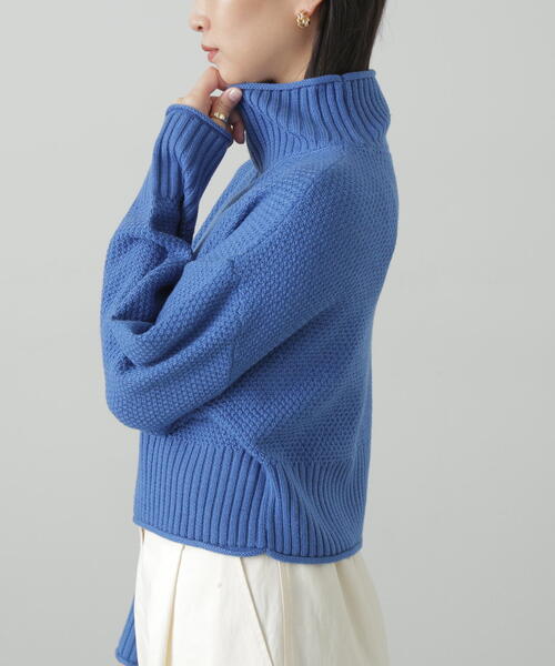 FREE'S MART（フリーズマート）の「［WEB限定］4者混鹿の子ショート丈タートルネックニット（ニット/セーター・レディース・ライトグリーン/ブルー/ピンク/ブラック/ホワイト・FREE）」の22枚目の写真